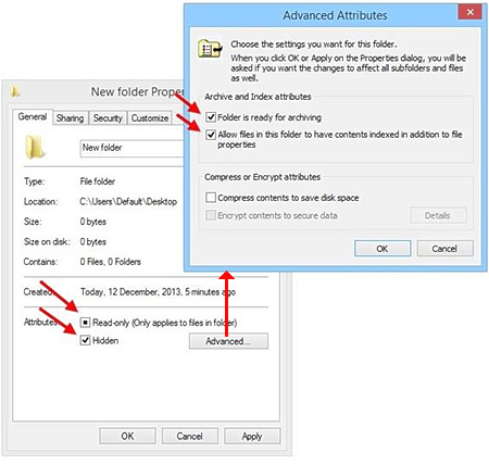 Windows File Attributes of the selected item